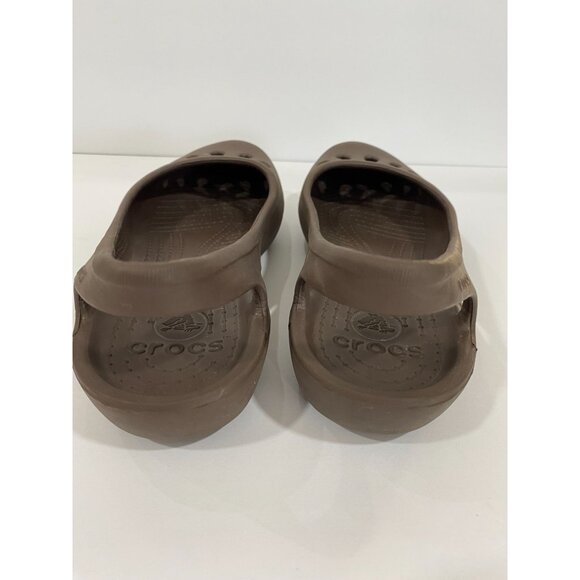 Womens Crocs Brown Malindi Ballet Slip on Sling Back Flat Shoes  size 9 - Picture 7 of 10